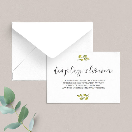 Minimal Display Shower Insert Card Instant Download