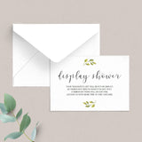 Minimal Display Shower Insert Card Instant Download