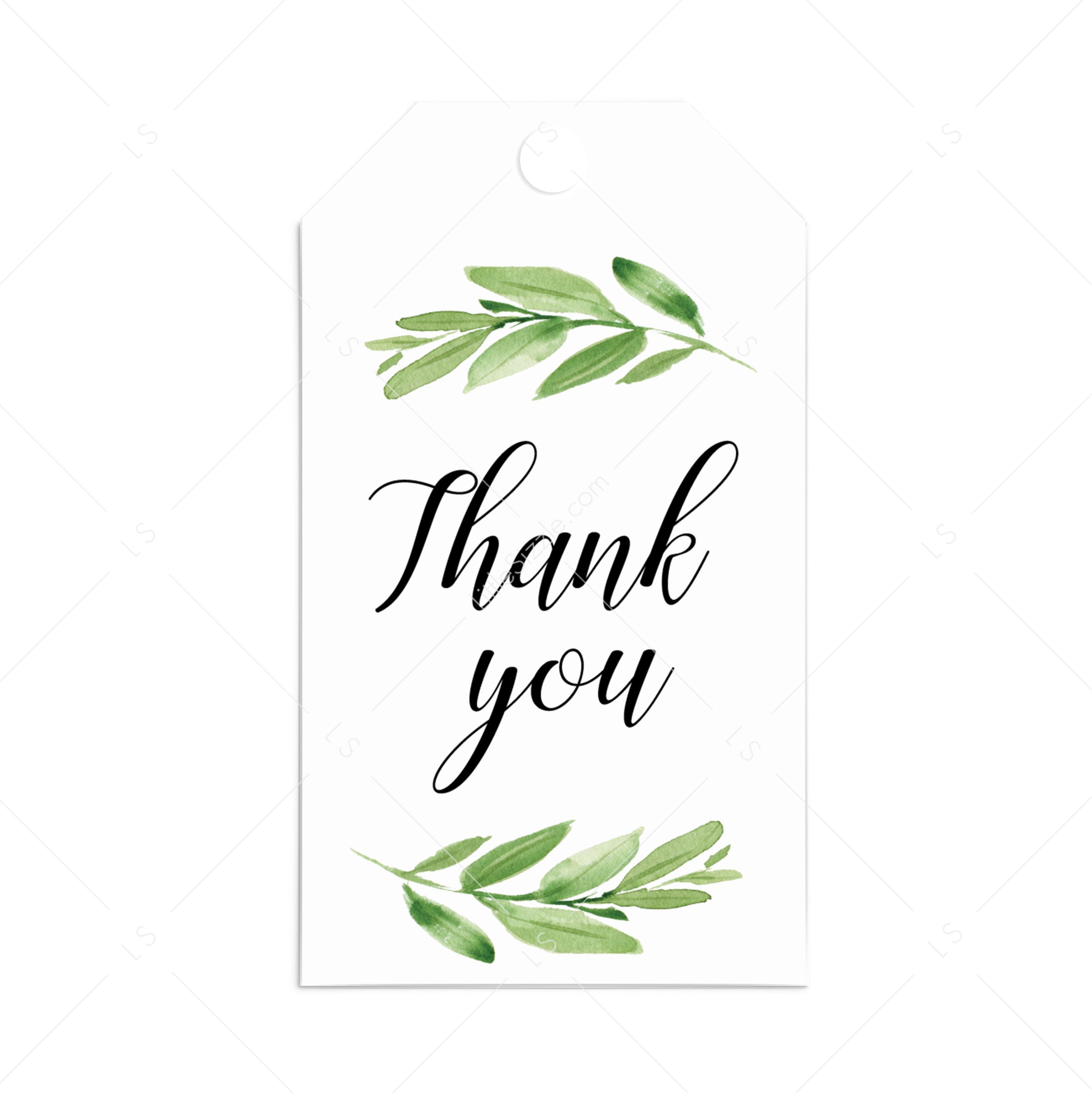 Greenery Favor Tag Template by LittleSizzle
