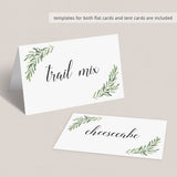 Green Leaf Food Card Template Instant Download