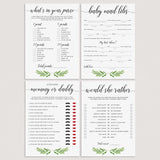 Green leafy baby shower games bundle printable by LittleSizzle