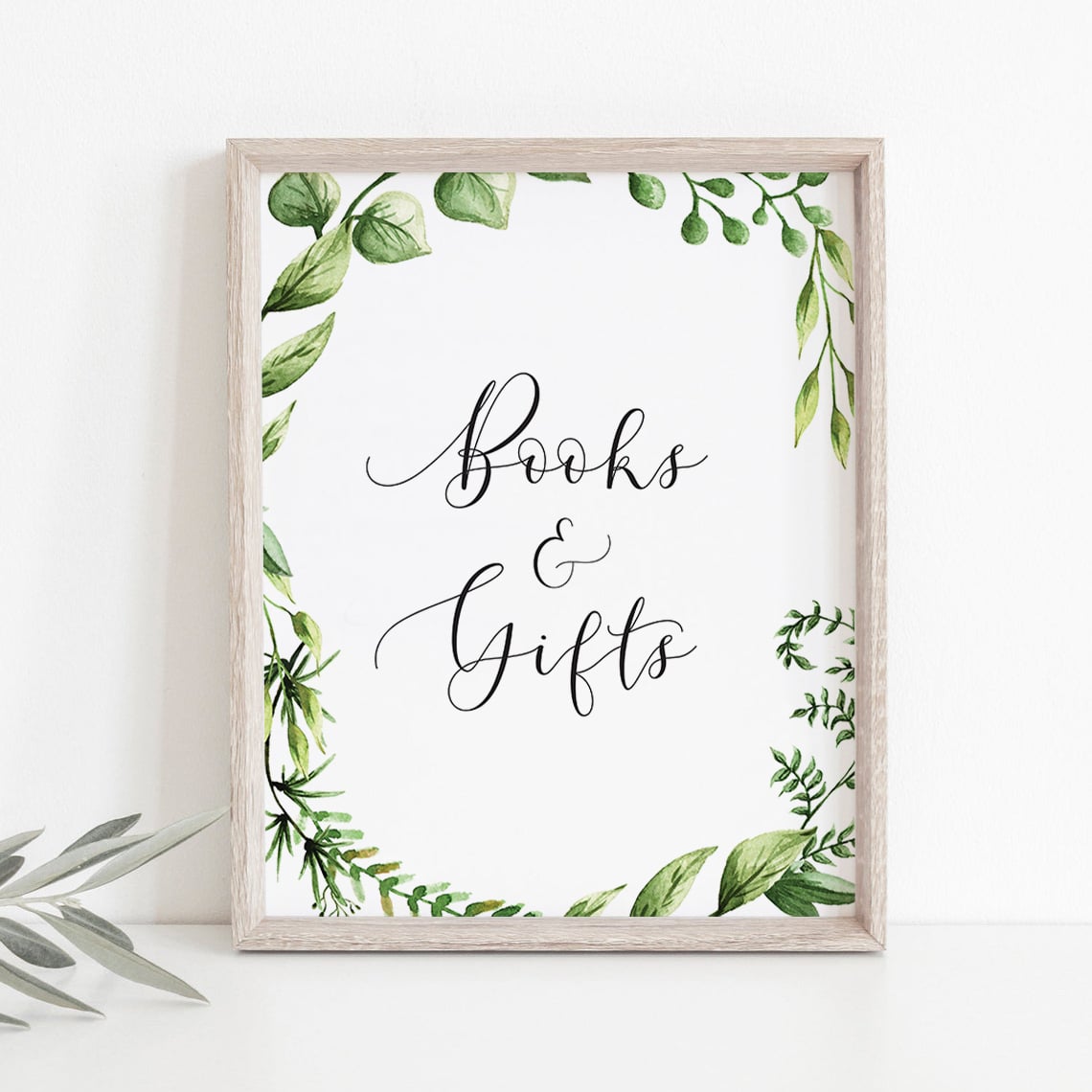 Watercolor leaf baby shower decor instant download by LittleSizzle