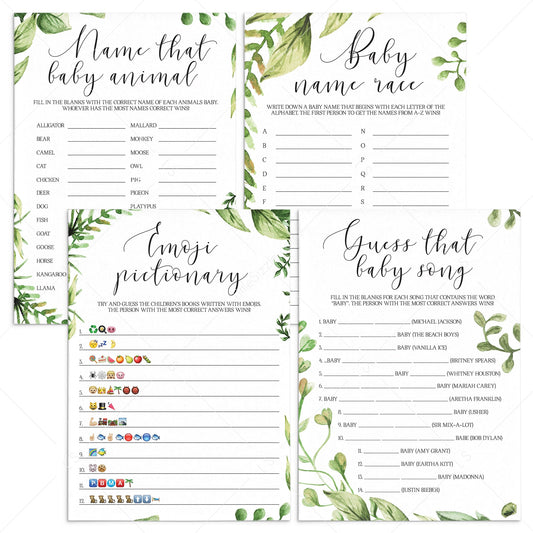 Popular baby shower game cards printable package by LittleSizzle