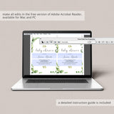 Classic Baby Shower Invitation Set Greenery Themed