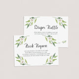 Woodland green foliage baby shower inserts by LittleSizzle