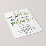 Green Baby Shower Invitation Set Templates