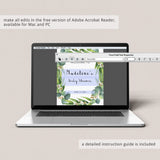Editable Greenery Welcome Sign Template