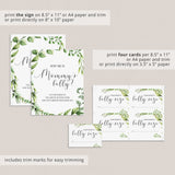 Instant download mommy's belly size baby shower game green leaves by LittleSizzle
