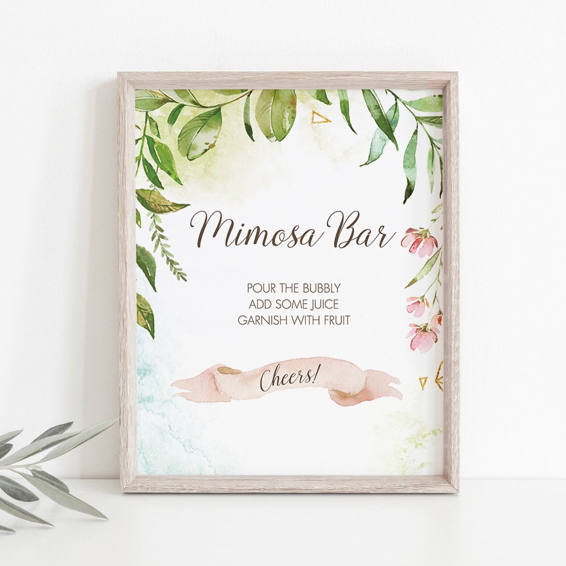 Green leaf shower decorations printable by LittleSizzle