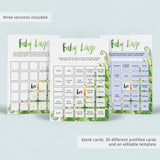 Tropical baby bingo game set download by LittleSizzle