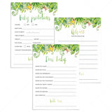 Tropical leaf baby shower games printable by LittleSizzle