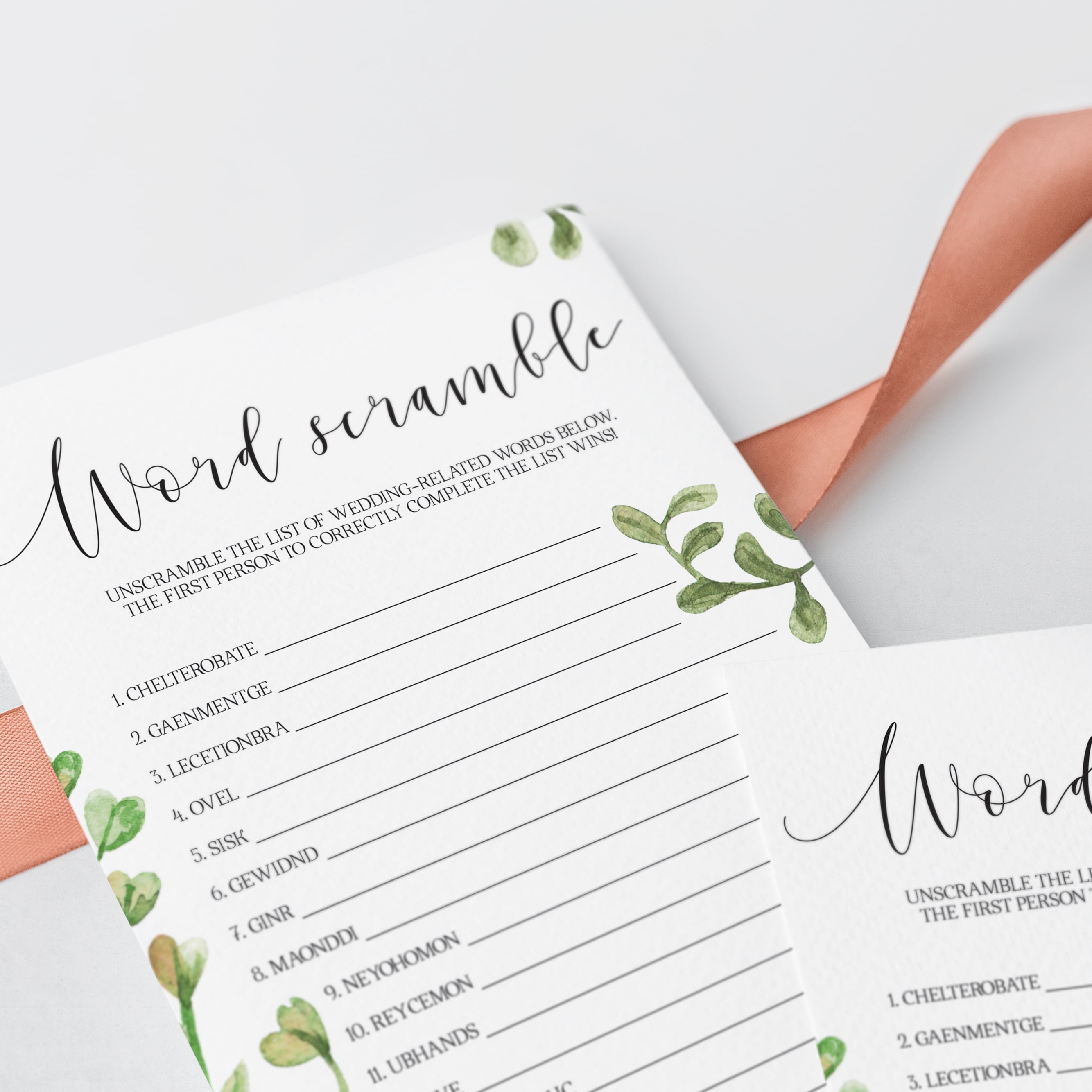 bridal shower word scramble answer key included