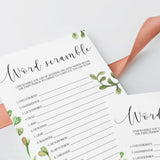 bridal shower word scramble answer key included