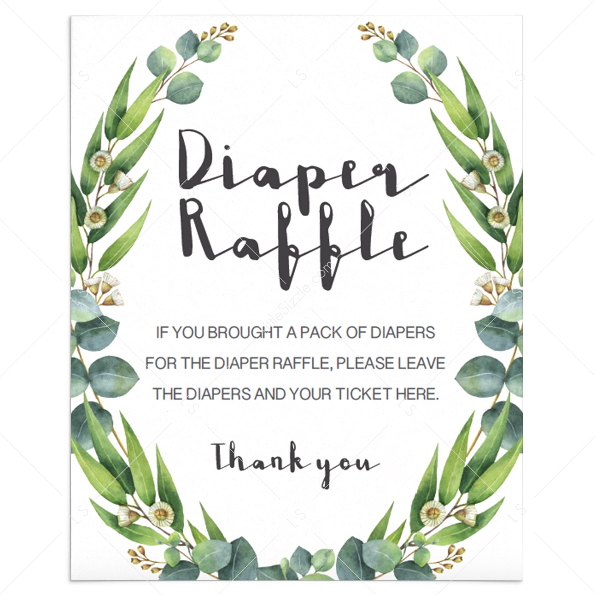 Green wreath baby shower decorations printable by LittleSizzle