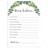 Wishes for baby twins baby shower game printable by LittleSizzle