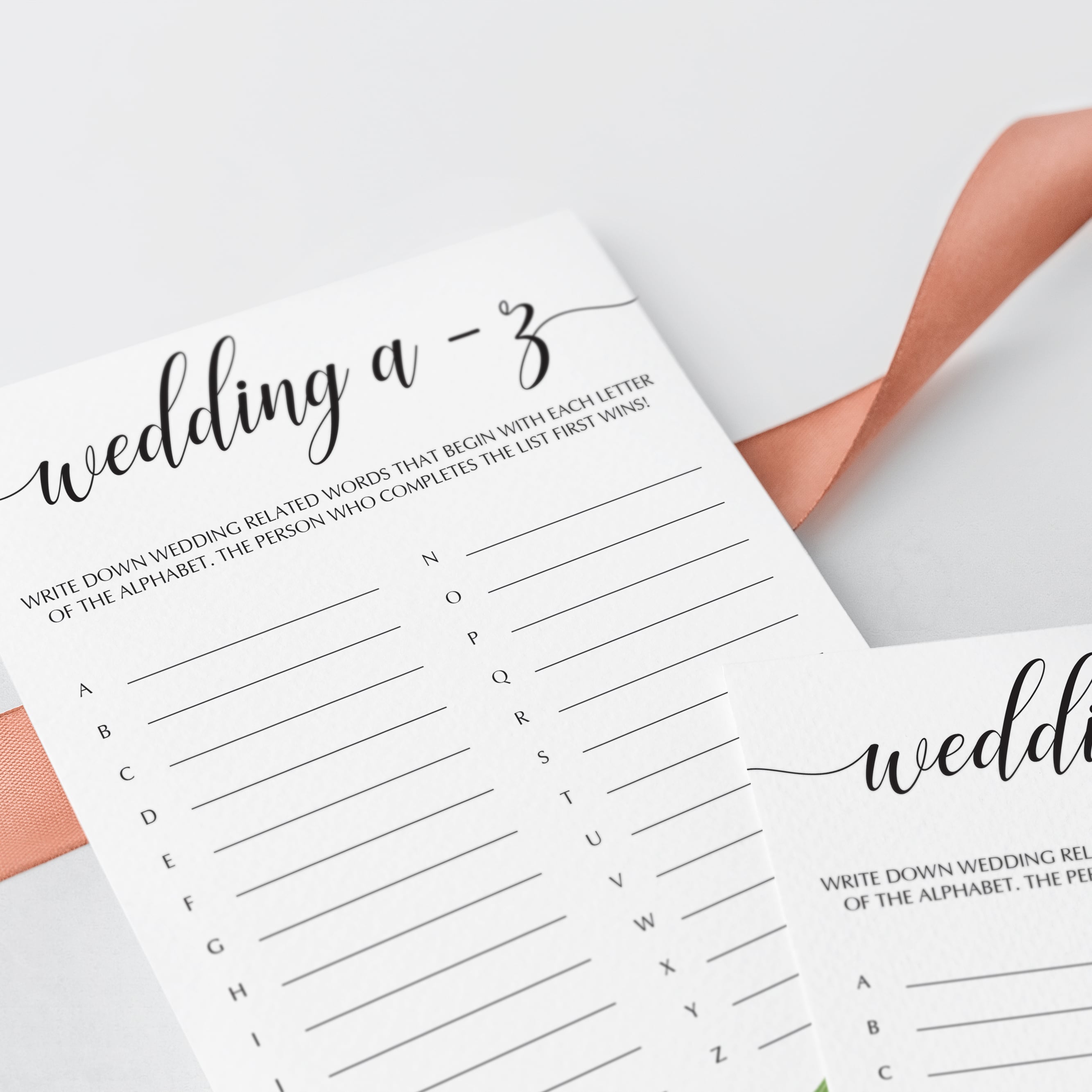 greenery abc game printable cards