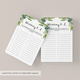 Classy Greenery Bridal Shower Games Package Printable