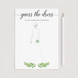 green bridal shower draw the dress game instant download