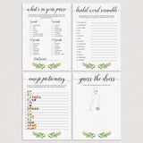 greenery bridalshower games package instant downloads by LittleSizzle