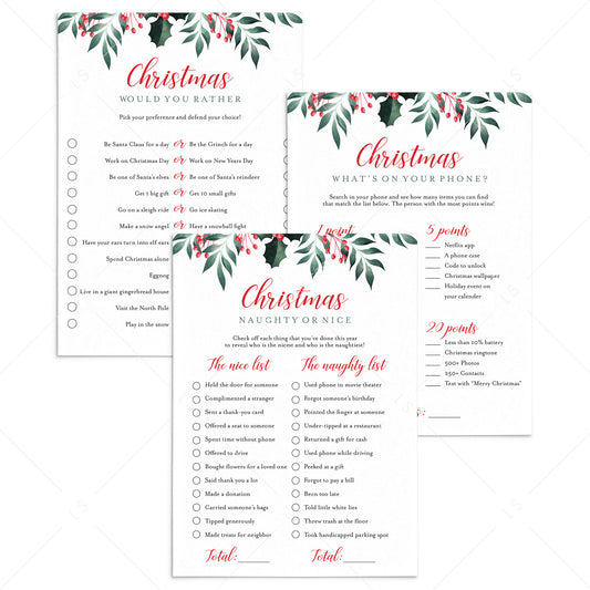 Greenery Christmas Party Games for Adults by LittleSizzle