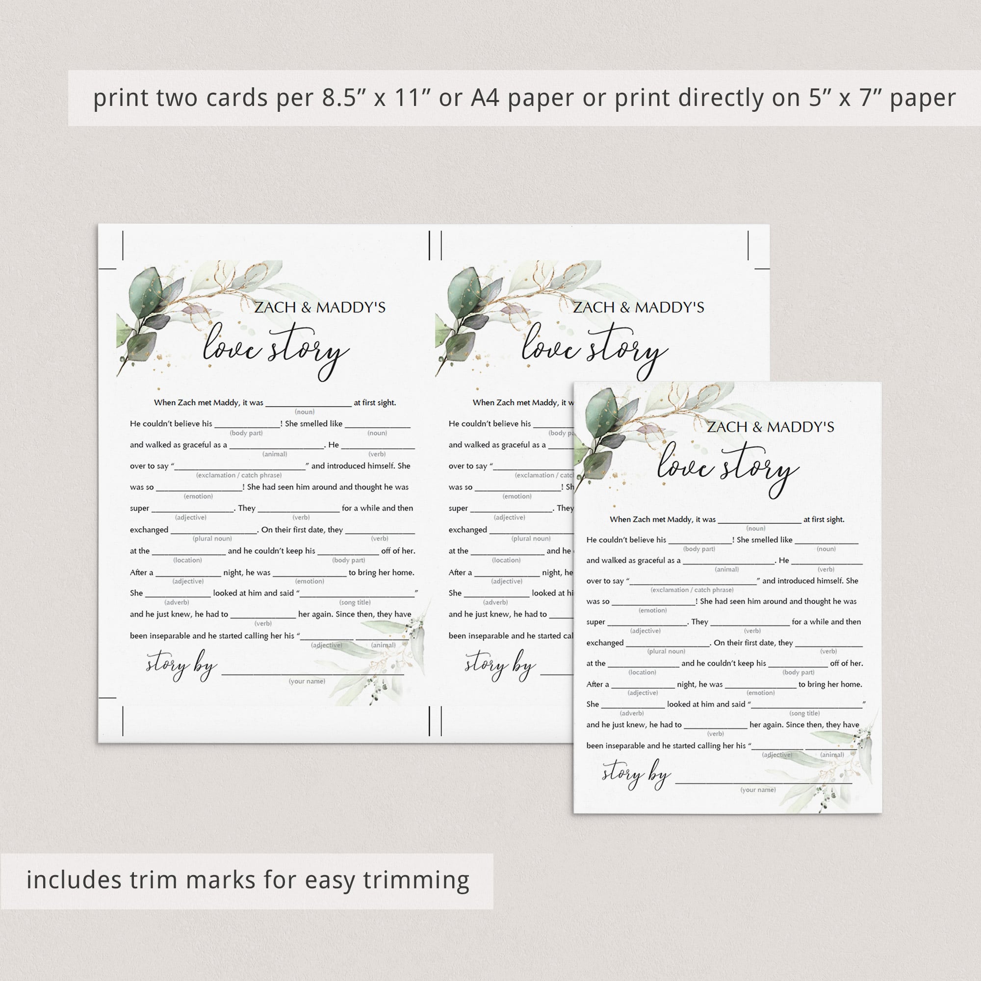 editable mad libs template for wedding activities
