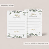 Baby prediction card green and gold baby shower gender neutral by LittleSizzle