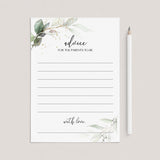 Coed Baby Shower Advice Card Printable by LittleSizzle