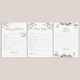 Gold and Greenery baby shower games printable by LittleSizzle