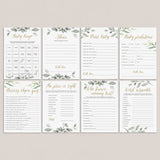 Green And Gold Baby Shower Games Bundle Printable by LittleSizzle