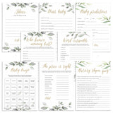 Green And Gold Baby Shower Games Bundle Printable