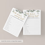 Gold and Greenery Baby Shower Games Pack Printable