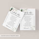 Modern Chic Birthday Party Game Would She Rather Printable