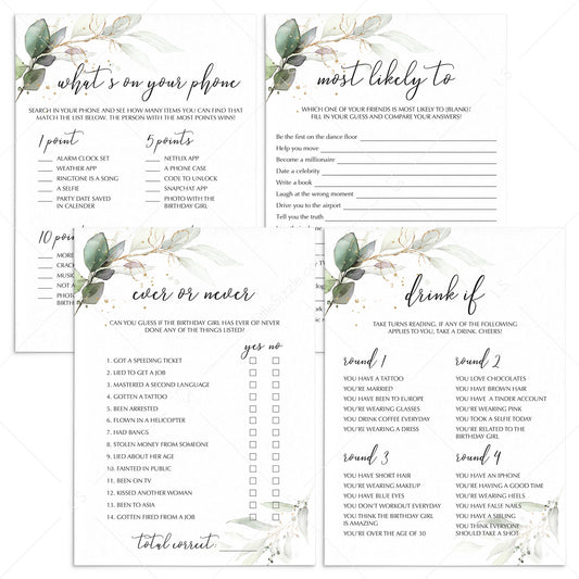 Chic Ladies Birthday Party Games Pack Printable by LittleSizzle