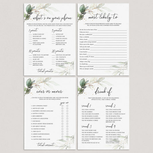 Chic Ladies Birthday Party Games Pack Printable by LittleSizzle