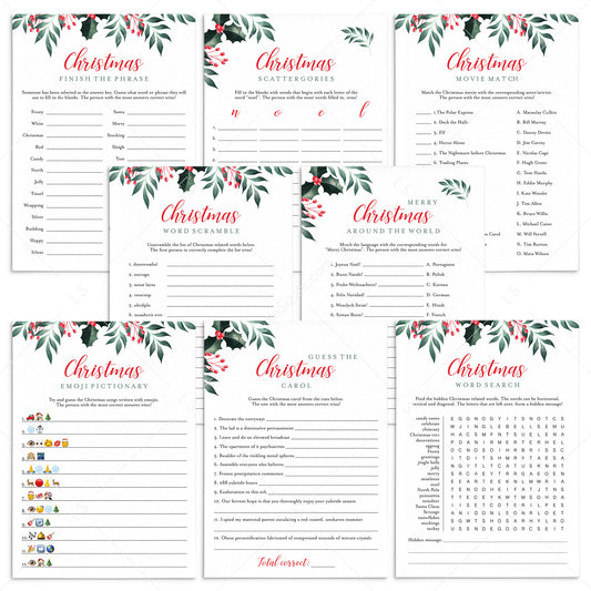 Printable Christmas Games Bundle for Family by LittleSizzle
