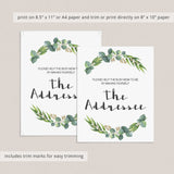 Envelope addressing sign with green leaves printable by LittleSizzle