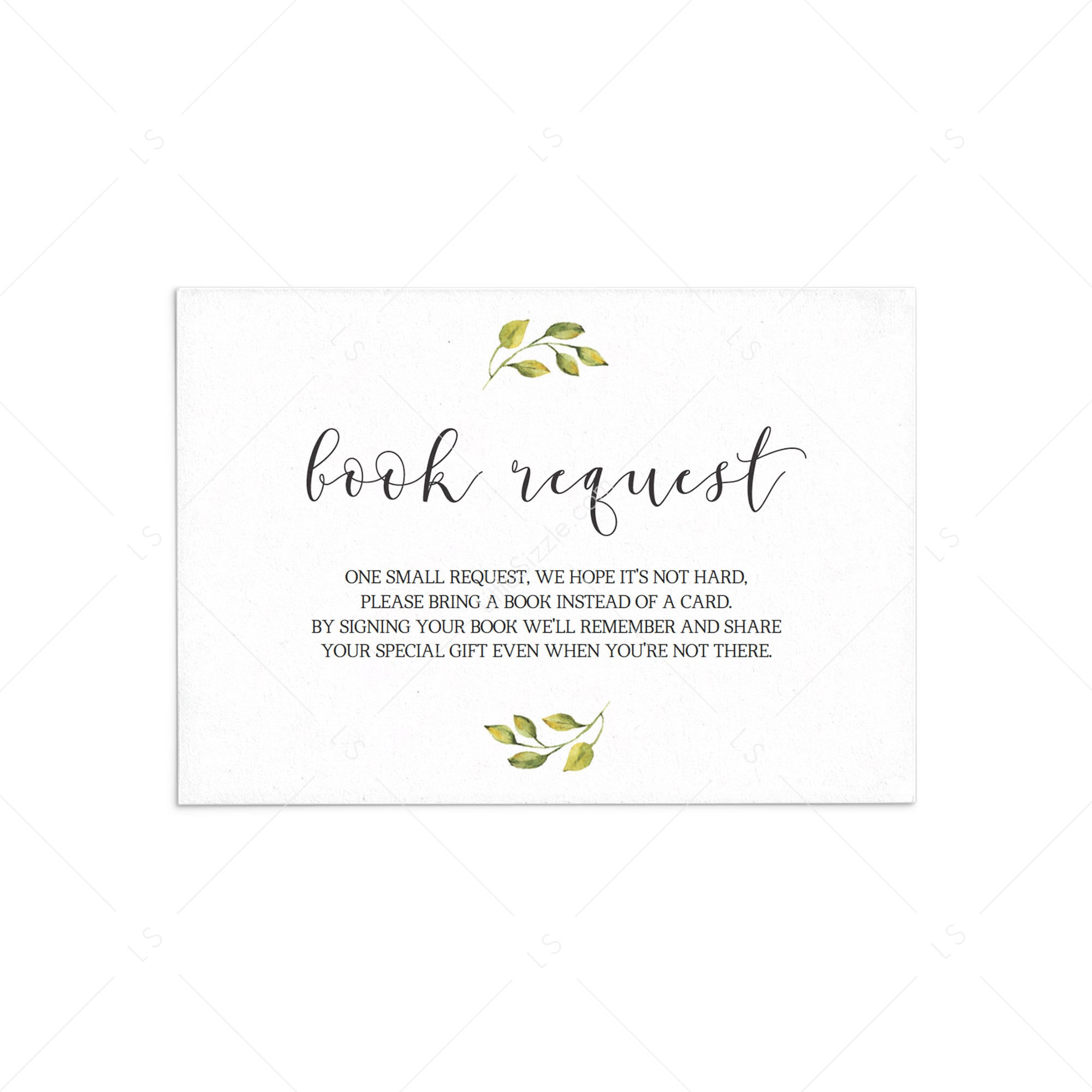 Baby Library cards for greenery baby shower printable by LittleSizzle