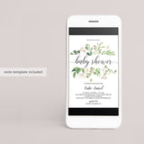 Green Baby Shower Invitation Set Templates