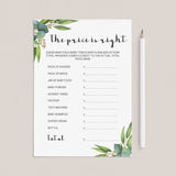 Greenery baby shower game package printable by LittleSizzle