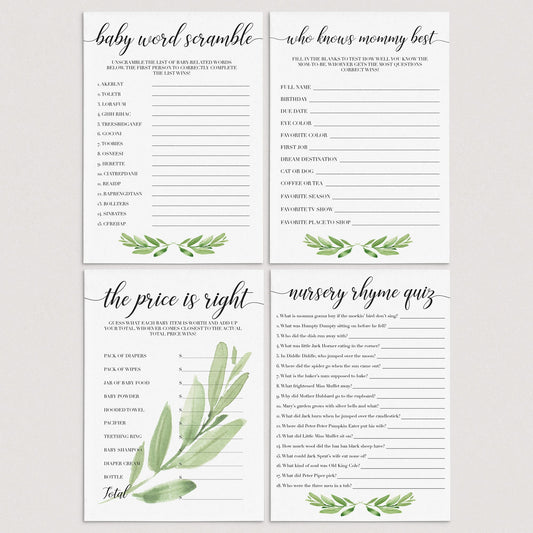 Printable baby shower games by LittleSizzle
