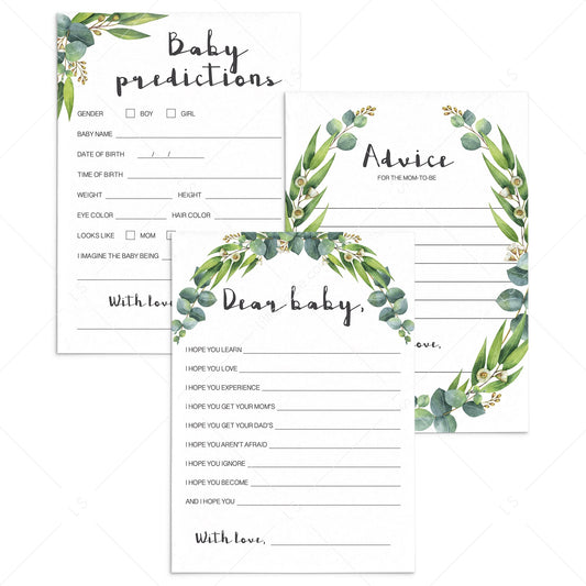 Greenery baby shower games printable by LittleSizzle