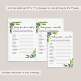 DIY botanical baby shower games by LittleSizzle