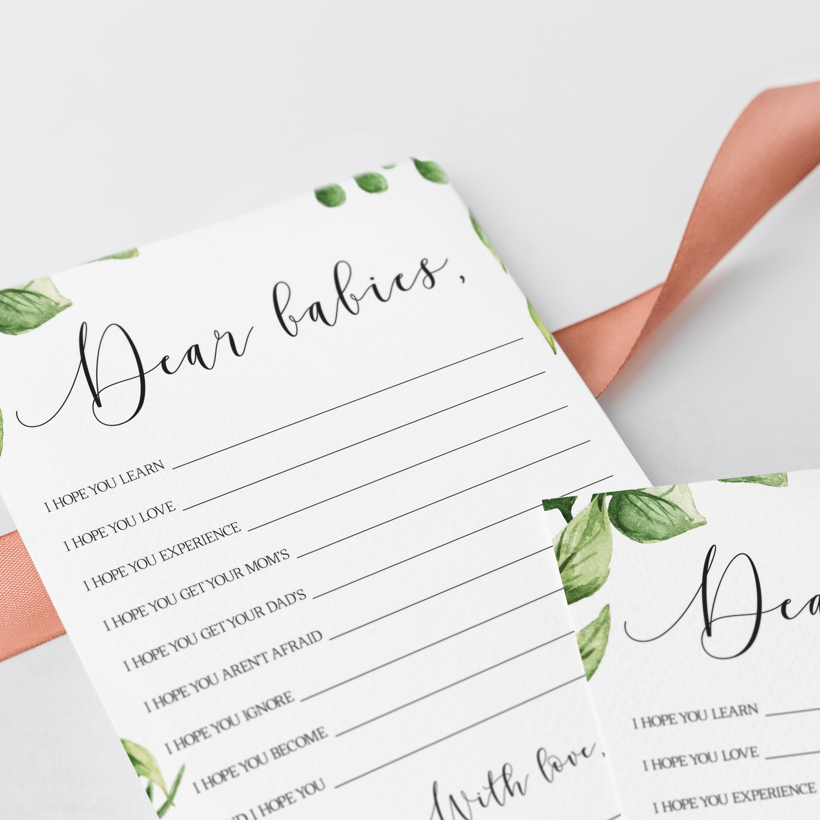 Green leaves dear babies wish cards by LittleSizzle