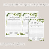 bridal shower scattergories game templates
