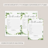 Greenery Well Wishes for the Bride and Groom Card Printable