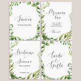 Greenery Bridal Shower Decor Signs Pack Printable by LittleSizzle