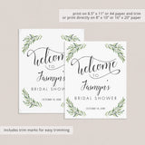 Bridal Shower Sign Bundle Printable Greenery Theme