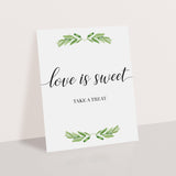 Love is sweet green leaves wedding sign printable by LittleSizzle