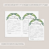 greenery bridal shower games printables