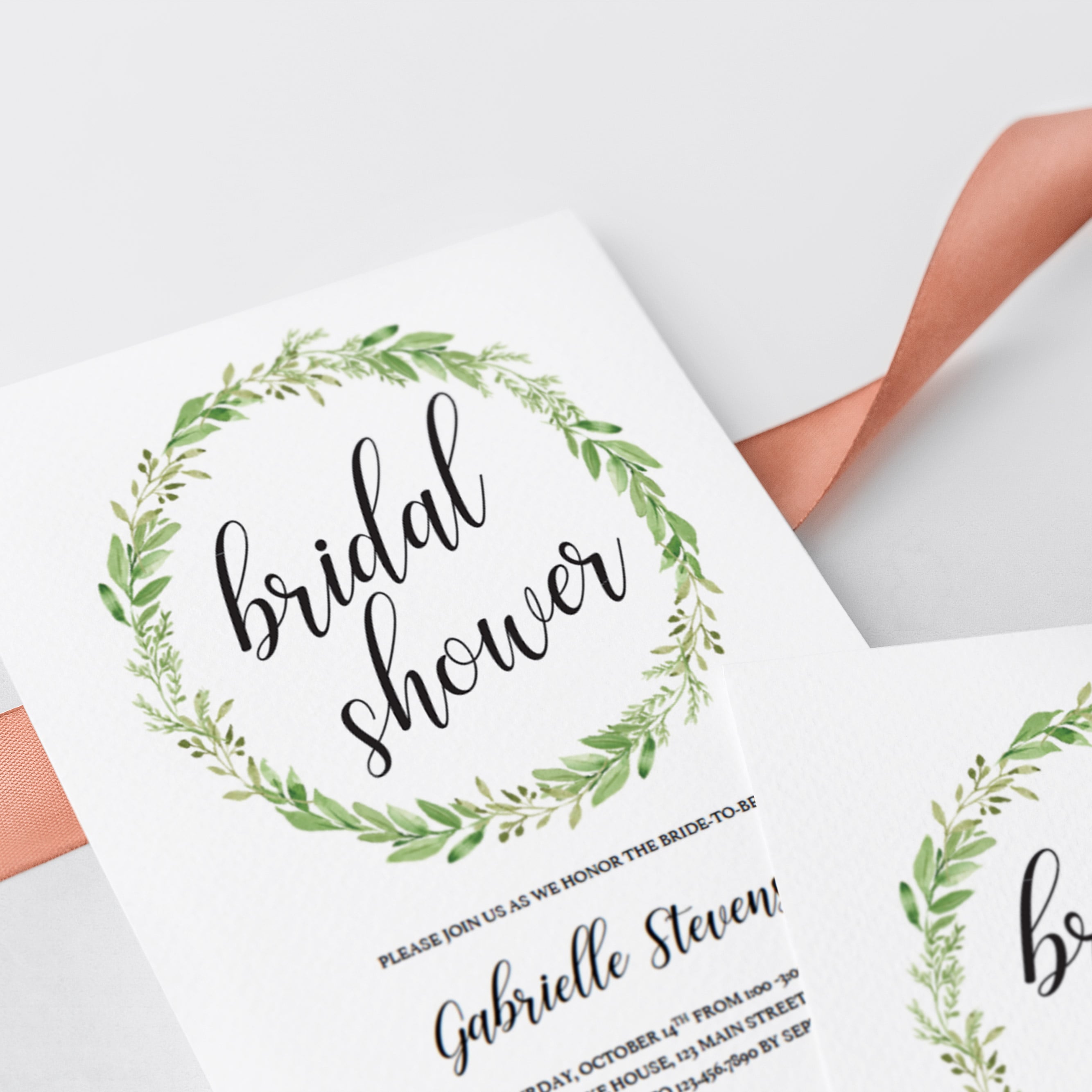 botanical bridal shower evite template